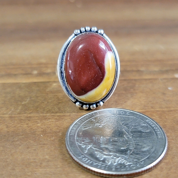 Native Mookaite Jasper Gemstone Ring Size 7 925 Silver Jewelry Bohemian … - Picture 2 of 5